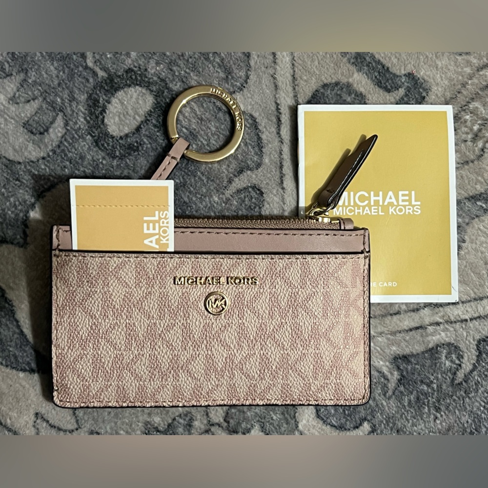 Michael Kors Blush Card Holder with Key Ring